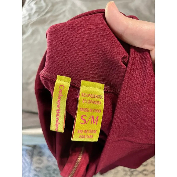 NWOT Catherine Malandrino Maroon Professional Leggings Size Small-Medium High - Picture 3 of 7
